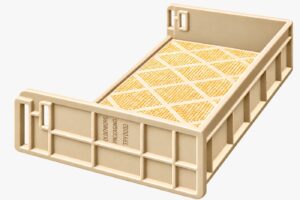 Oldenborg Packaging cigarette tray TRY0003, perforated base with diamond ribs